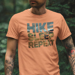 Senderismo Duerme Repetir camiseta de senderismo