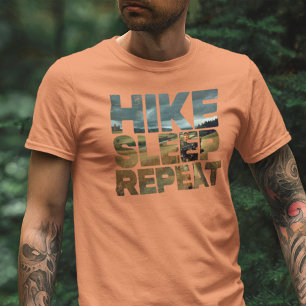 Senderismo Duerme Repetir camiseta de senderismo