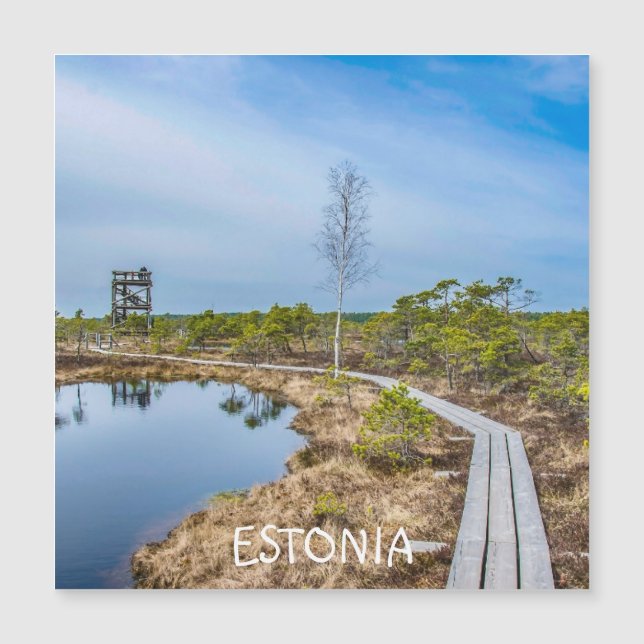Sendero de madera sobre pantano en el imán de Esto (Anverso)