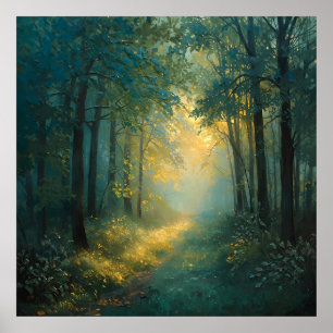 Sendero del Bosque Dorado – Arte de Paisaje Natura