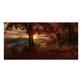 Sendero del Viñedo Dorado – Póster del Paisaje de