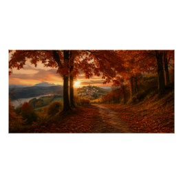 Sendero del Viñedo Dorado – Póster del Paisaje de
