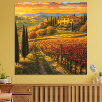 Sendero Dorado del Viñedo – Tuscany Lienzo Premium