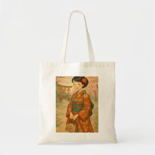 Sendero Sakura - Bolsa Tote, Chica de Kimono