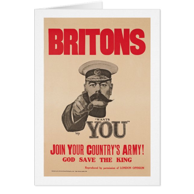 Señor Kitchener Wants You WWI Propaganda británico (Frente)