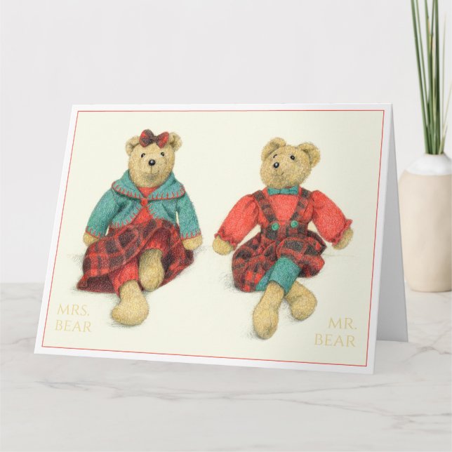 SEÑOR Y SEÑORA OSO Gran Tarjeta de Navidad (Anverso)