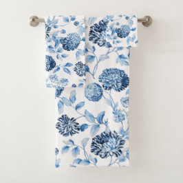 Señora Blue Modern Vintage Botanical Toile floral