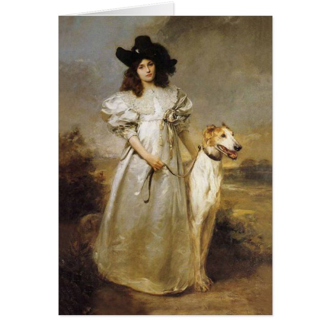Señora Borzoi Card del Victorian (Frente)
