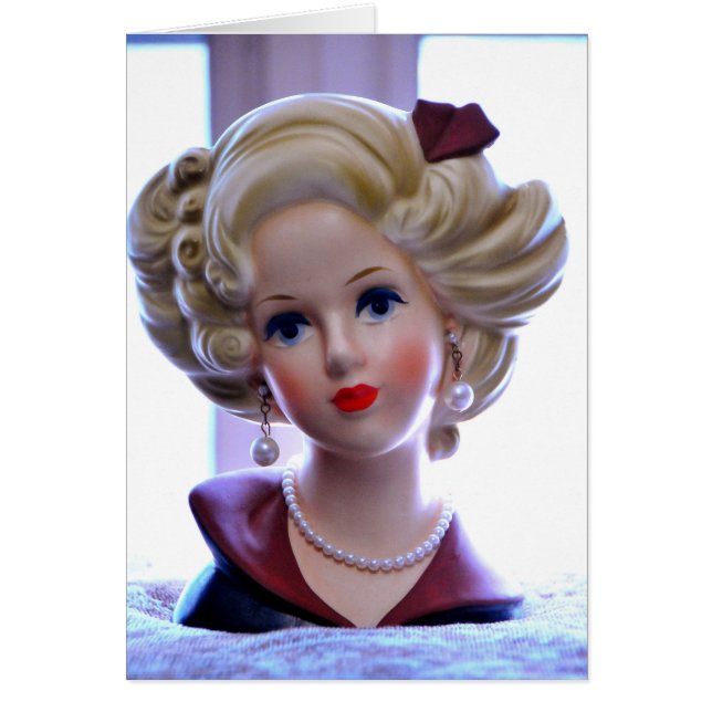 ¡Señora Bouffant grande Head Vase Retro Cool de (Frente)