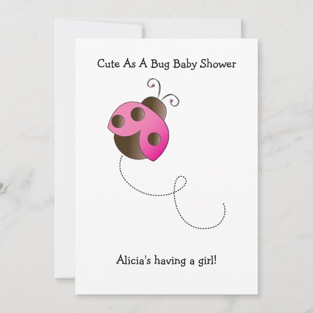 Señora Bug Girl de Baby Shower de la invitación (Anverso)