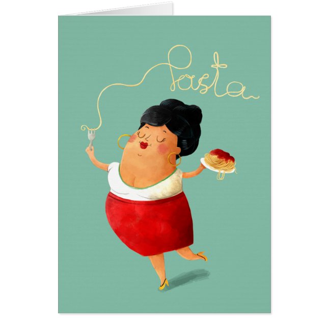 Señora cariñosa de las pastas (Frente)