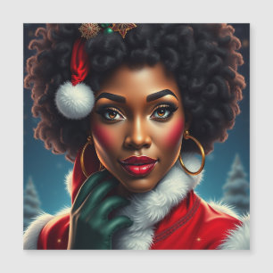 Señora Claus negra melanina Santa hermana Navidad