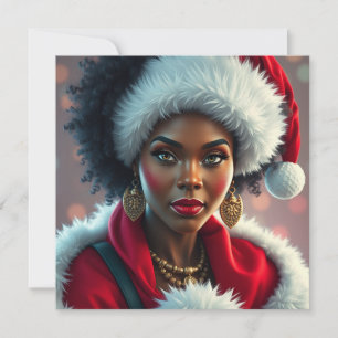 Señora Claus negra melanina Santa hermana Navidad