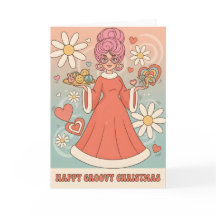 Señora Claus Retro Groovy Feliz Navidad