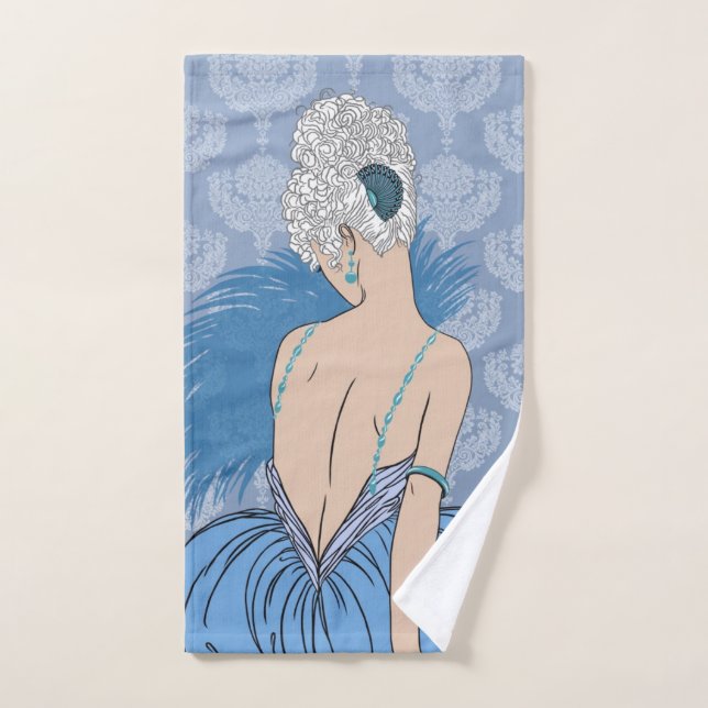 Señora con damasco - BIANCA del art déco: Lunes (Toalla de mano)