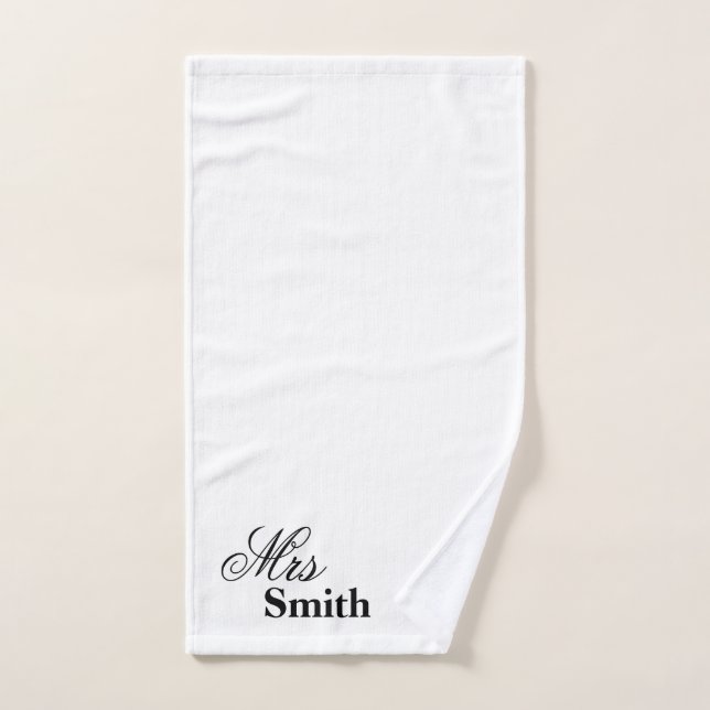 Señora conocida personalizada Smith White (Toalla de mano)