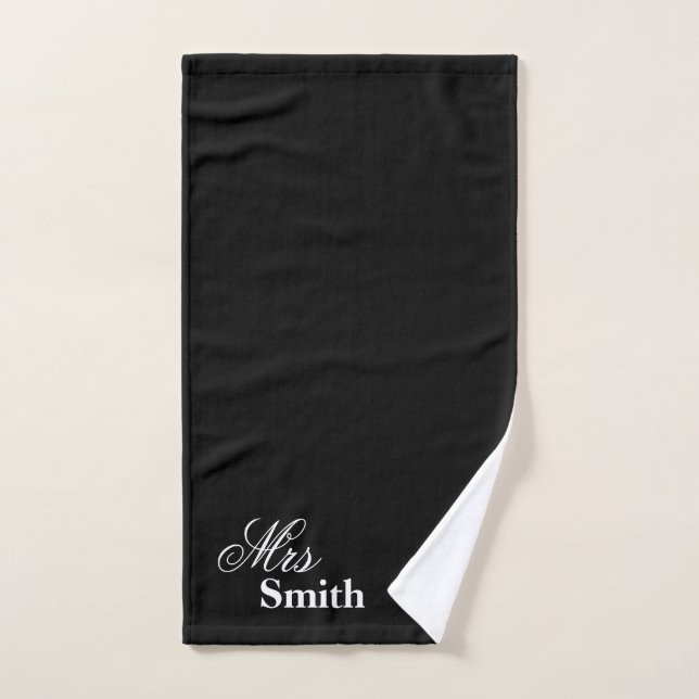Señora conocida personalizada Smith White Black (Toalla de mano)