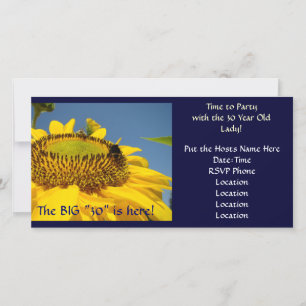 ¡Señora de 30 años! Invitación de cumpleaños con f