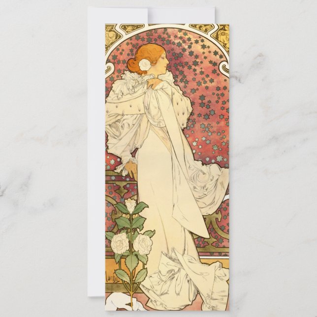Señora de Alfonso Mucha de las invitaciones de (Anverso)