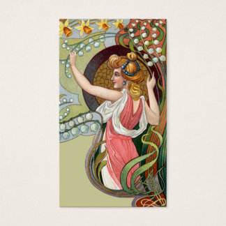 Señora de Art Nouveau con Lily del Valle