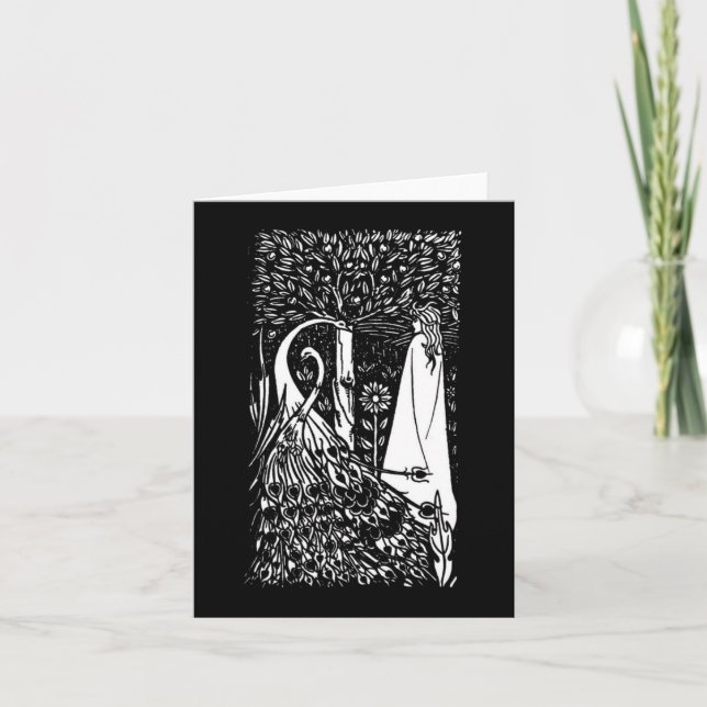 Señora de Beardsley y tarjeta de nota de los pavos (Anverso)