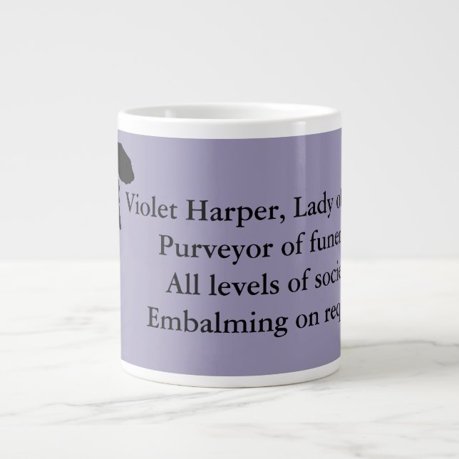 Señora de cenizas, taza enorme - Harper violeta (Frente)