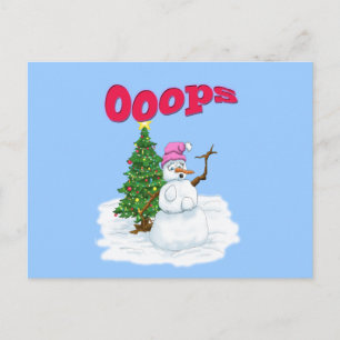 Señora de la nieve con el árbol de navidad OOps