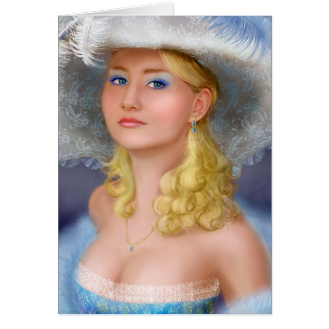 Señora de la tarjeta en azul (Frente)