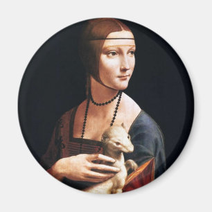 Señora de Leonardo da Vinci con un imán del armi