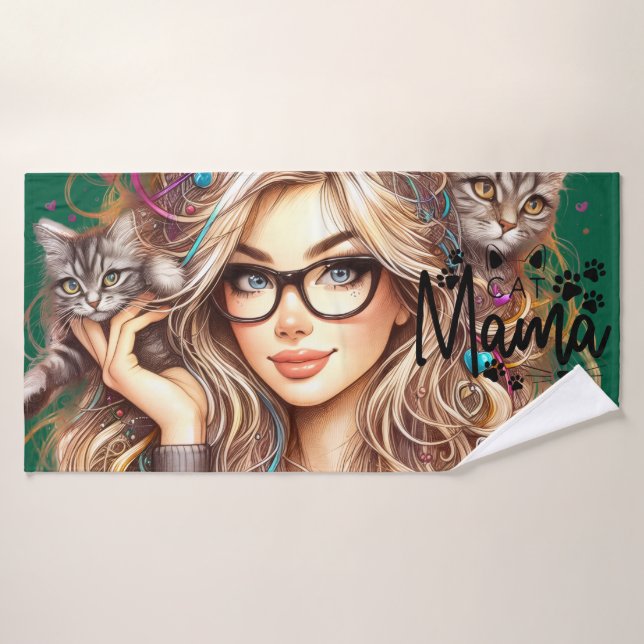 Señora de los Gatos Locos  (Toalla de baño)
