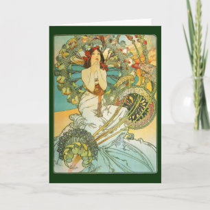 Señora de Nouveau del arte y pájaros nota o
