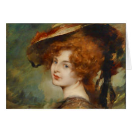 Señora de Schmutzler con el pelo y el gorra rojos