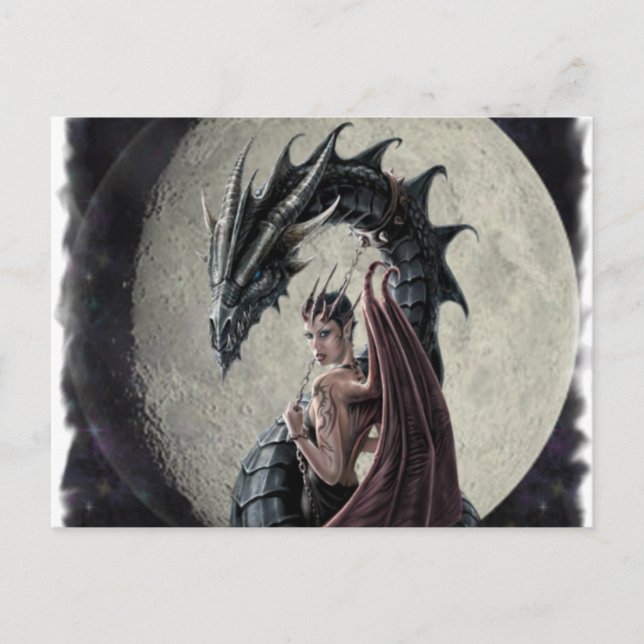 Señora del dragón - postal (Anverso)