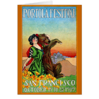 Señora del festival de Portola con el oso