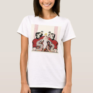 Señora elegante en camiseta del art déco de Par