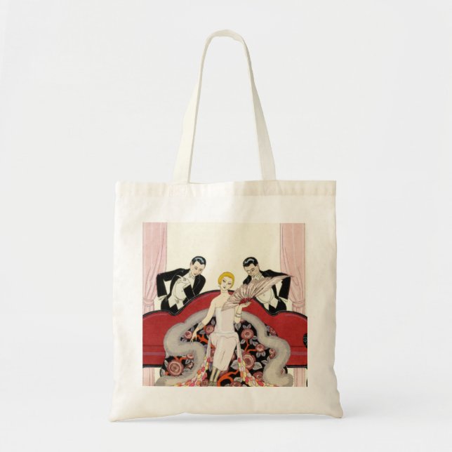Señora elegante en la bolsa de asas del art déco (Frente)