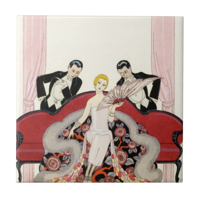 Señora elegante en teja del art déco de París (Frente)