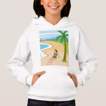señora en la playa
