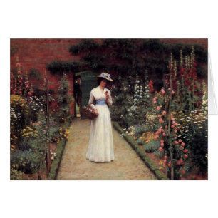 Señora en un jardín - Edmund Blair Leighton