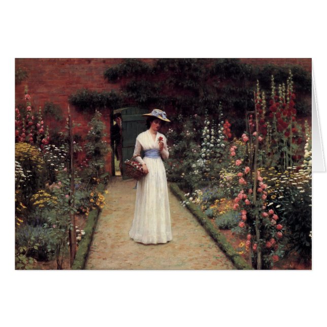 Señora en un jardín - Edmund Blair Leighton (Anverso (Horizontal))