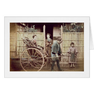 Señora en un rickshaw, años 1890 (foto de color)