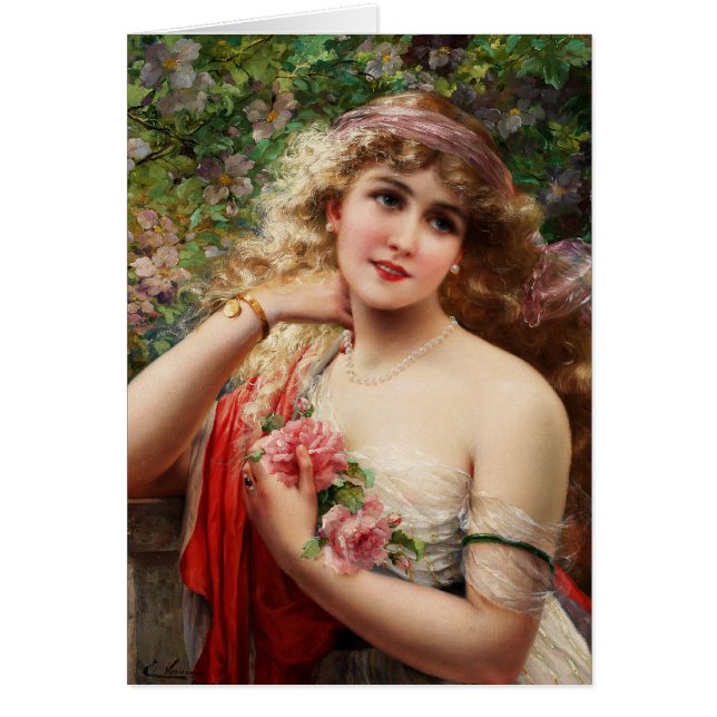 Señora joven con los rosas (Frente)