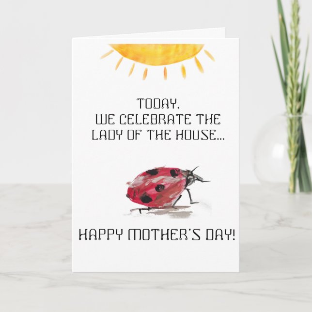 Señora (ladybug) de la tarjeta del Día de la Madre (Anverso)