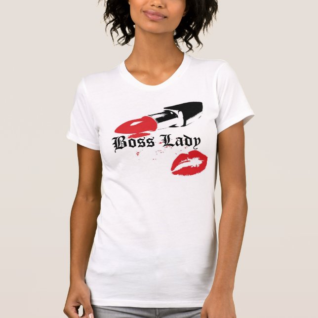 Señora Lipstick de Boss y camiseta de los labios (Anverso)