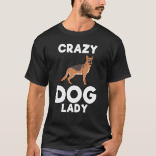 Señora Loca de Pastor Alemán Camiseta Divertida