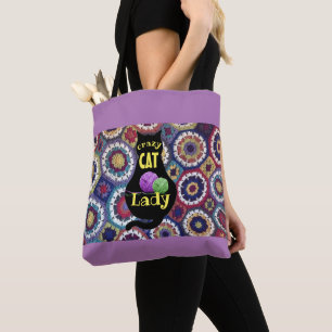 Señora loca la bolsa de asas del gato