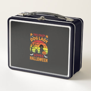 Señora Perro Loco Ama Diseño Antiguo de Halloween