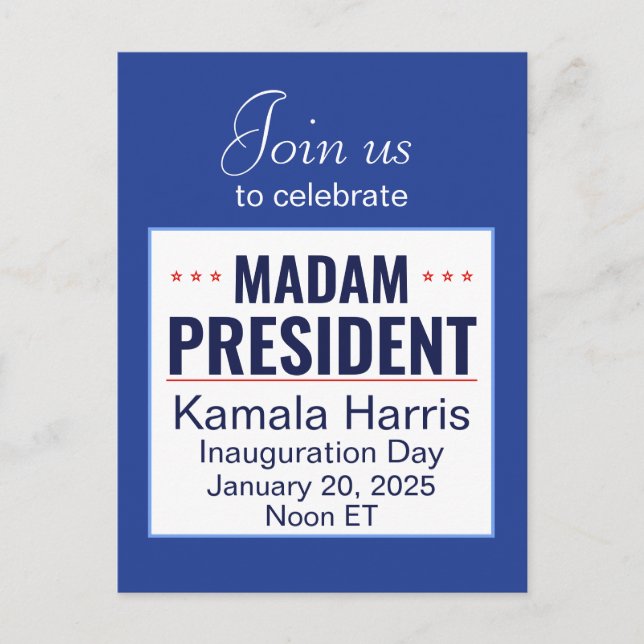 Señora Presidenta Kamala Harris Invitación a la to (Anverso)