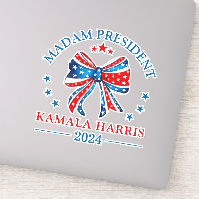 Señora Presidenta Kamala Harris Vinyl Cut Pegatina (Detalle)