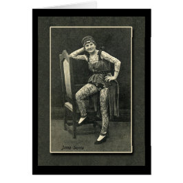 Señora tatuada vintage Card o postal